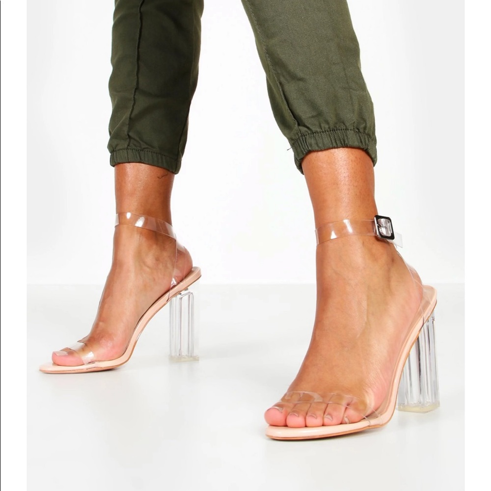 BooHoo Clear Block Heels